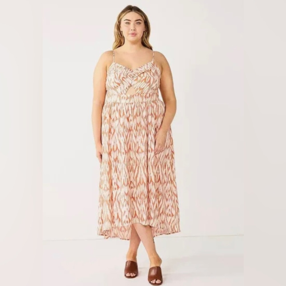 NWT Nine West Women's Nine West Twist Front High-Low Midi Dress. 4X